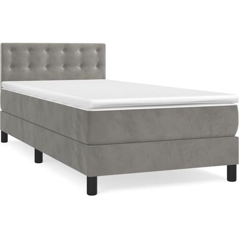 Maison Exclusive - Boxspringbett mit Matratze Hellgrau 90x200 cm