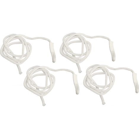 Lot de 4 amarres de 1,5 m de long en polyester haute résistance, résistantes à l'usure, pour bateaux (blanc). (1/5)