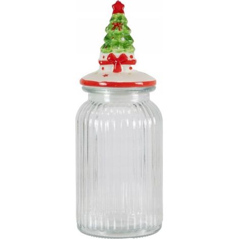 Bocal - Sapin De Noël - 1350 ml - Couvercle En Céramique - Hauteur 29 6 Cm - 1 Pièce (1/5)