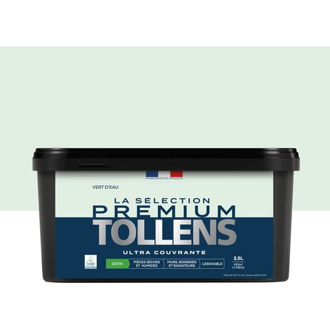 Tollens - Peinture intérieure couleurs - La Sélection Premium Satin - Ultra Couvrante - Vert D'eau 2,5 L - 30m²