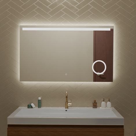 LOMAZOO Miroir de salle de bain rectangulaire avec éclairage -