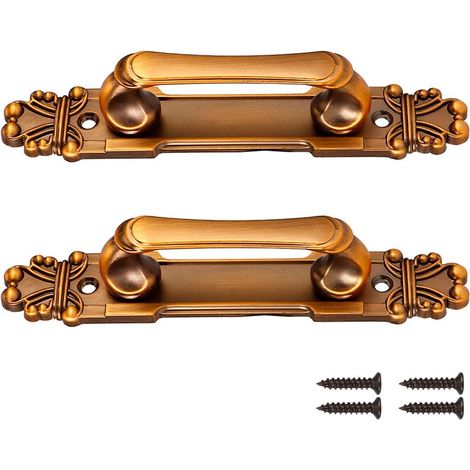 Set aus 2 Türgriffen im Antik-Scheunentor-Stil aus Metall, für Schiebetüren, Schubladen, Schränke und Küchenaccessoires, 145 mm Lochabstand