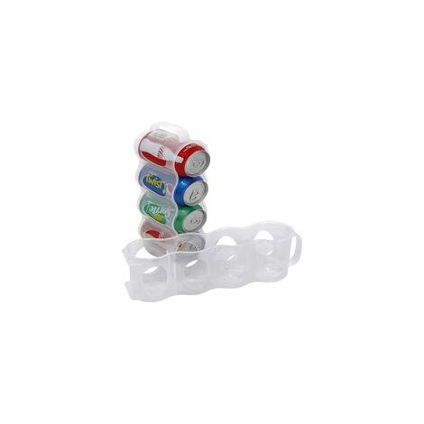Dispenser di bevande impilabile con serbatoio, porta lattine portatile da frigorifero, porta bottiglie, contenitore, plastica trasparente, confezione da 2 (originale) - Crezuo