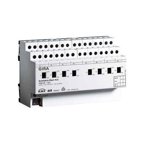GIRA 100600 SCHALTAKTOR 8FACH 16 A KNX/EIB REG