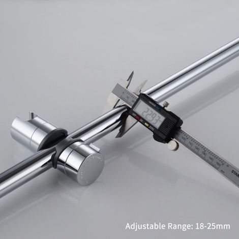 Support de douchette réglable pour barre de douche coulissante de 18 à 25 mm de diamètre, chromé poli, support de douchette de rechange (1/4)