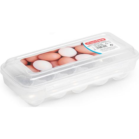 PLASTICFORTE huevera chick transparente , Huevera chick transparenteEspacio para 10 huevosCierre de seguridadPlástico de alta calidadFácil limpiezaApta para lav