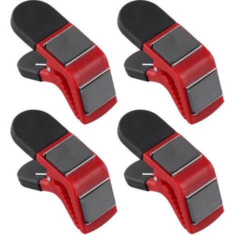 Set di 4 clip magnetiche porta pennelli - Ristrutturazione casa, progetti fai da te, pittura - Tessuto impermeabile e sicuro, porta pennelli - Rosso (1/5)