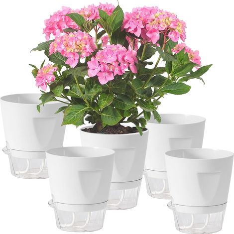 Pot de Fleurs avec indicateur de Niveau d'eau pour Salon, Balcon, terrasse, Porche, Jardin, Cour intérieure (1/5)