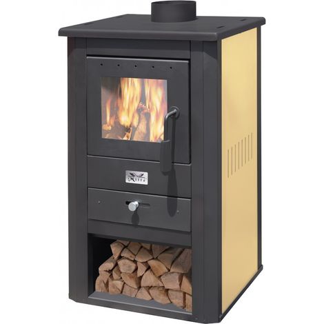 Stufa a Legna 'Pallade' – Design Robusto e Alta Efficienza Termica - Specifiche: 13 kw - colore nero/avorio (1/4)