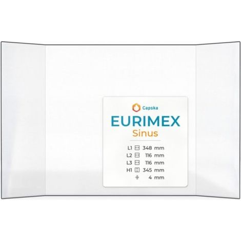 Vitre Eurimex SINUS - Verre Prismatique pour poêle à bois - (116 + 348 + 116) x 345 mm (L2+L1+L3 x H1) - 4 mm