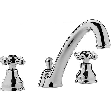 Batteria lavabo Paffoni Iris con canna alta e piletta di scarico inclusa (1/2)