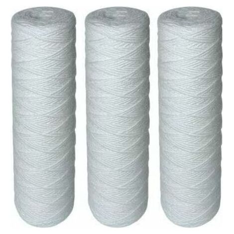 Kaelt - AGE Lot de 3 cartouches filtrantes bobinées 10 pouces –Filtration sédiments jusqu'à 25 microns –Durée de vie 1 an –Compatible filtres à eau (1/5)
