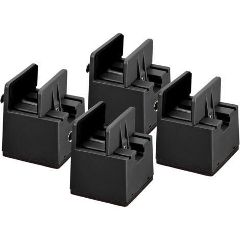 Verstellbare Fußstütze – Stabile Sitzerhöhung für Möbel – Sofa, Schreibtisch, Schrank – 4 Stück – Schwarz – 5 x 1 – 3,7 cm (1/4)