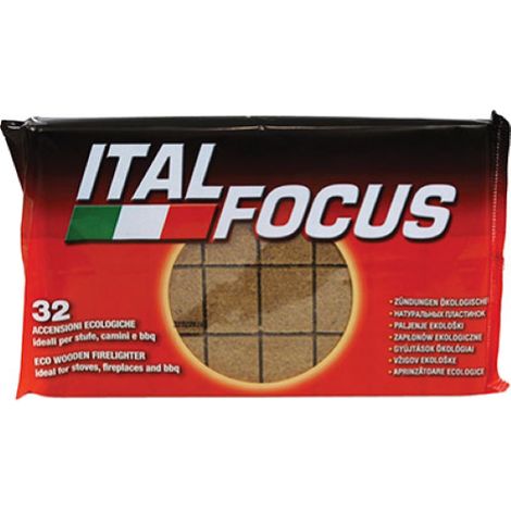 Italfocus 32 cubes allume-feu e'cologiques pour barbecues chemine'es poeles briquets inodore non toxique