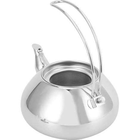 Bouilloire à thé en acier inoxydable 304, 1,5L avec filtre pour infusion à froid, pot à café argenté
