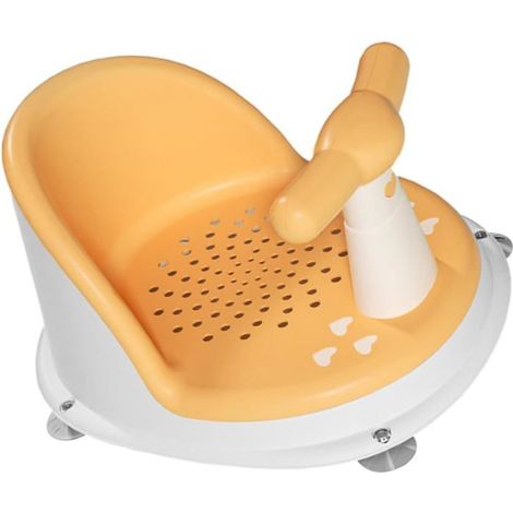 Siège de bain réglable pour filles et garçons de 0 à 12 mois, léger, compact, antidérapant, facile à nettoyer et sans danger pour bébé. (1/5)