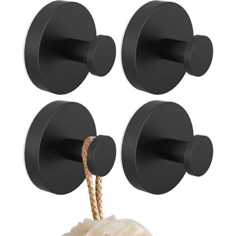 Crochet Mural - Acier Inoxydable - Pour Manteau Salle De Bain Cuisine Chambre - Lot De 4 (1/5)