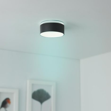 Einbaustrahler Rahmen rund indirektes Licht - Farbe: Schwarz - LED Leuchtmittel: GU10 5W RGB+CCT