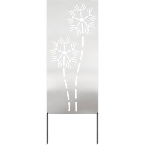 Panneau brise-vue de jardin écran de confidentialité décoratif acier argenté 50 x 140 cm (1/5)