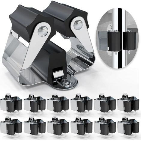 12-teiliger Wandbesenhalter, Besenorganizer, Besenaufbewahrung, Stärke 0,7 mm (nicht 0,4 mm), Besenhaken für Waschküche, Garten, Garage (Schwarz)