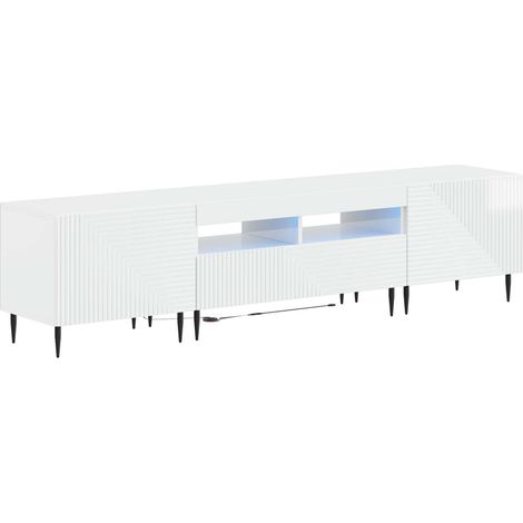 3 Piece LED TV Cabinet High Gloss White Engineered Wood vidaXL (1/5)