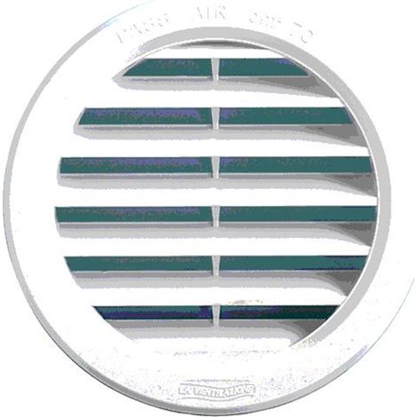 Griglia Aerazione Tappo Rete Antinsetti ABS Bianca Plastica Rotonda Incasso 80 mm.