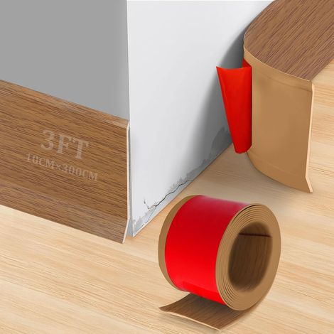 Flexible PVC Skirting Board, Self-Adhesive Skirting Board, Flexible Decorative Strip for Kitchens, Bathrooms and Living Rooms (1/5)