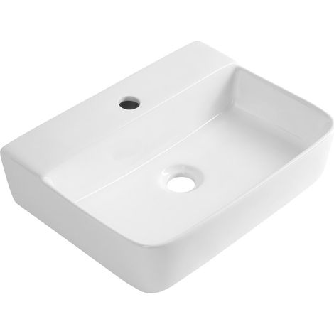 Lavabo CRISTY en céramique 45x34cm, blanc (1/4)