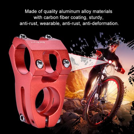 Guidon de VTT en alliage d'aluminium 31,8 mm à potence fixe - Accessoire de cyclisme (Rouge) (1/5)