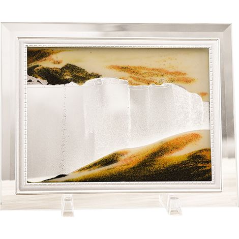 Sablier décoratif en 3D avec peinture sur sable, 18 cm, noir, blanc et orange, décoration intérieure créative, cadeau. Noir, blanc, violet. (1/5)