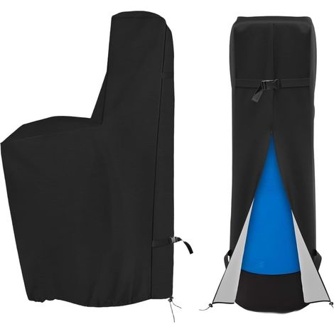 Housse d'adoucisseur d'eau en tissu Oxford imperméable, anti-poussière et résistante aux UV avec cordon de serrage réglable pour système d'eau douce en extérieur 162 cm, 101,6 cm, noir (420D) (1/5)