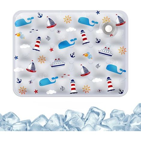 Kühlmatte für Hunde Klimatisierungsmatte Kühlmatte für Katzen Wasserkühlmatte Kühlmatte für Haustiere Kühlmatte PVC Kühlpad 40 x 50 cm Dunkelblau (1/5)