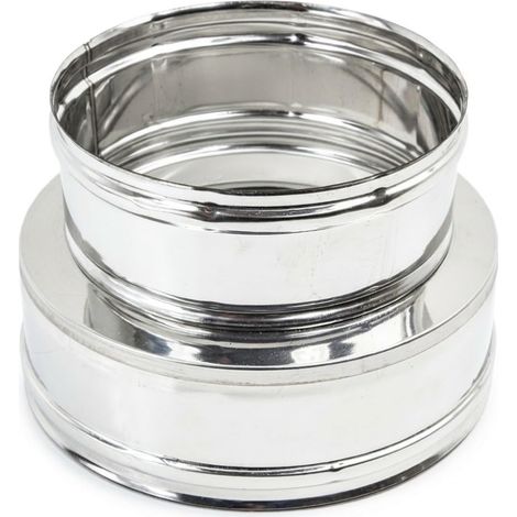 MAKA Raccordo Doppia-Mono Parete Canna Fumaria Doppia Parete Aria Inox Inox Ø 100 mm (esterno 150) (1/5)