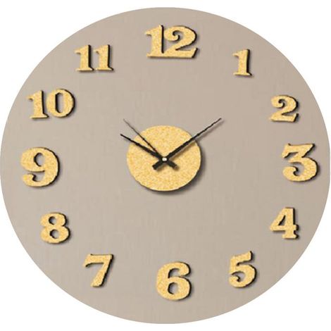 OROLOGIO TONDO ADESIVO SATINATO IN COLORE ORO DA 75CM (1/2)