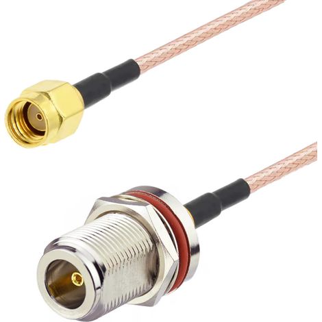 Cavo di collegamento con connettore N BH / spina SMA-RP RG316, 1 m