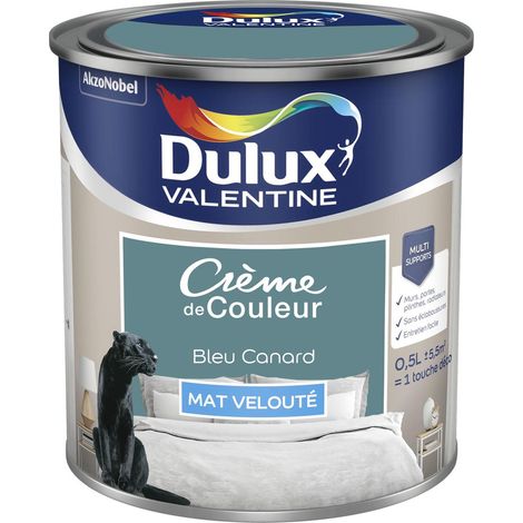 [PROMO] Peinture Crème De Couleur Mat Bleu Canard 0,5 L - Dulux Valentine