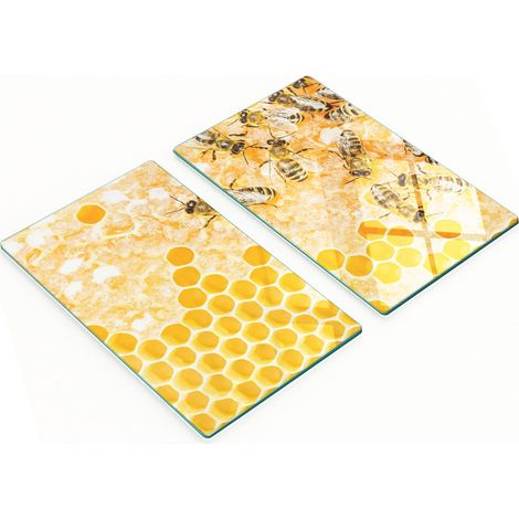 Tableros de vidrio duraderos y elegantes con dise帽o de abeja obrera, 2x30x52 cm.