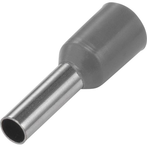TRU COMPONENTS 1091281 Aderendhülse 2.5 mm² Teilisoliert Grau 100 St.
