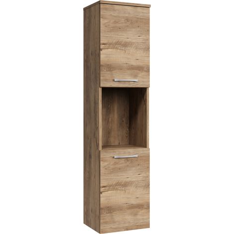 Mobiletto da bagno Montreal 30 x 30 x 131 cm Rovere Castagno - Mobiletto