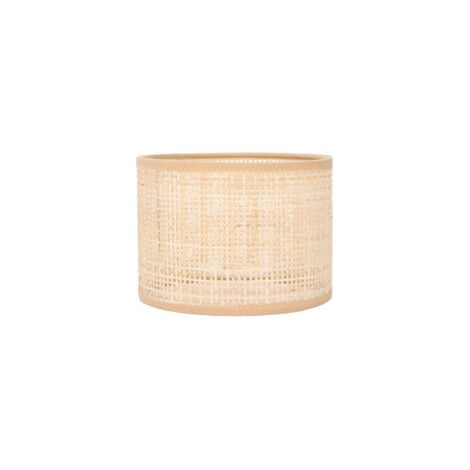 Abat-jour en rotin tissé Diamètre 16cm Hauteur 12cm Compatible E27 et E14 Design vintage pour lampes de table et lustres