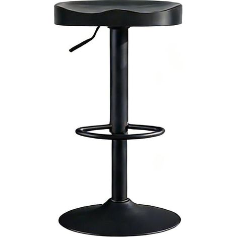 Sgabello da bar girevole regolabile 60-81 cm in legno e metallo nero HOMVRA (1/5)