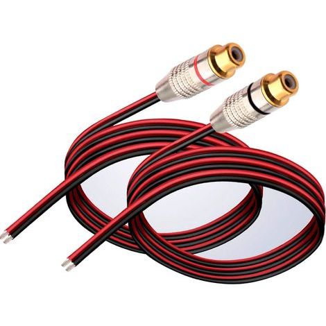 2PCS Connecteur RCA Femelle, Câble de Haut-Parleur et Audio/Vidéo Sans Soudure pour Multimédia et CCTV (1FT/0.3m) (1/5)