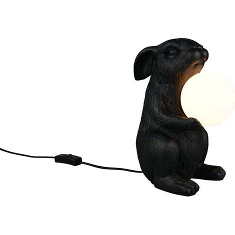 Tischleuchte Beistelllampe Dekolampe Figur schwarz Schnurschalter H 28 cm