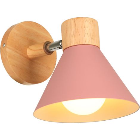 Applique Murale Interieure Rétro Lampe Murale Métal E27 Applique Murale Vintage Pour Salon Chambre Salle De Bain (Rose) (1/4)