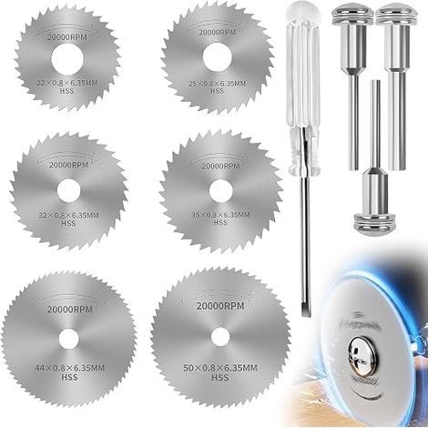 Mini Circular Saw Discs for Dremel, Disc Drill Blades, HSS Blades for Cutting Wood, Metal and Plastic, Rotary Tools Accessories (1/5)
