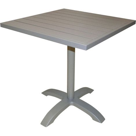 Tavolo Quadrato da Giardino in Alluminio 70x70 cm Vorghini Calipso Tortora