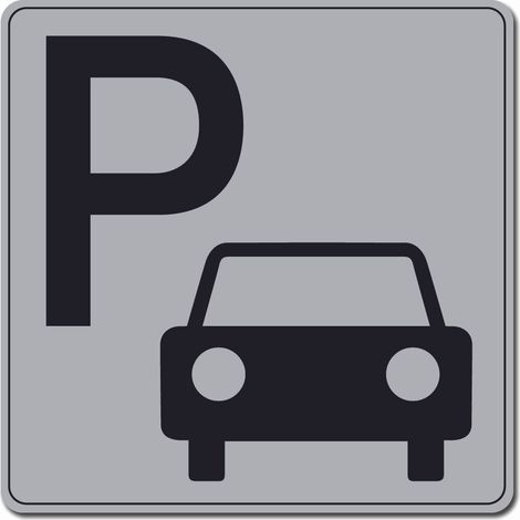 Plaque de porte Parking - Classique argent 90x90mm - 4330594