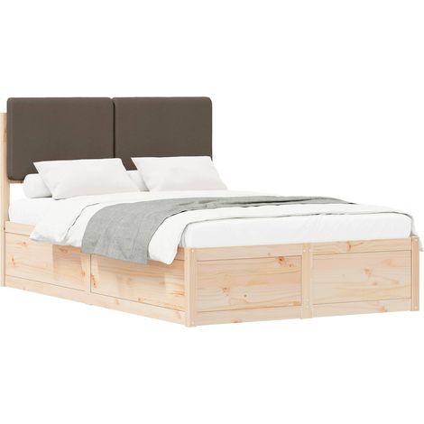 Maison Exclusive - Letto con Testiera Rivestita Talpa 120 x 190 cm Pino massello (1/5)