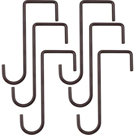 Set mit 6 Zaunhaken zum Aufhängen von Pflanzen, Vogelfutterhäuschen, Laternen, Zäunen und zur Gartendekoration (schwarz) (1/5)
