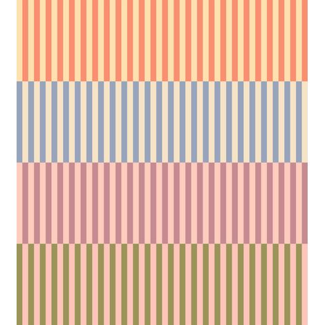 papier peint panoramique à rayures jaune, bleu, rose et vert  - ESTAhome
